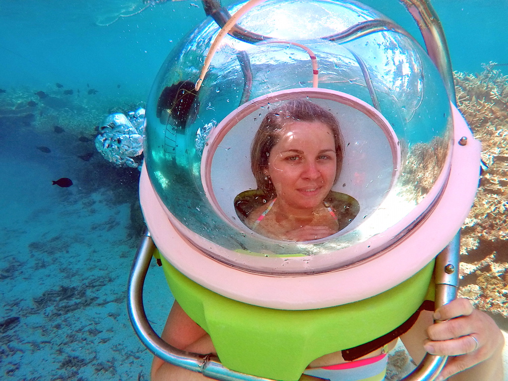 Helmet diving in Mauritius