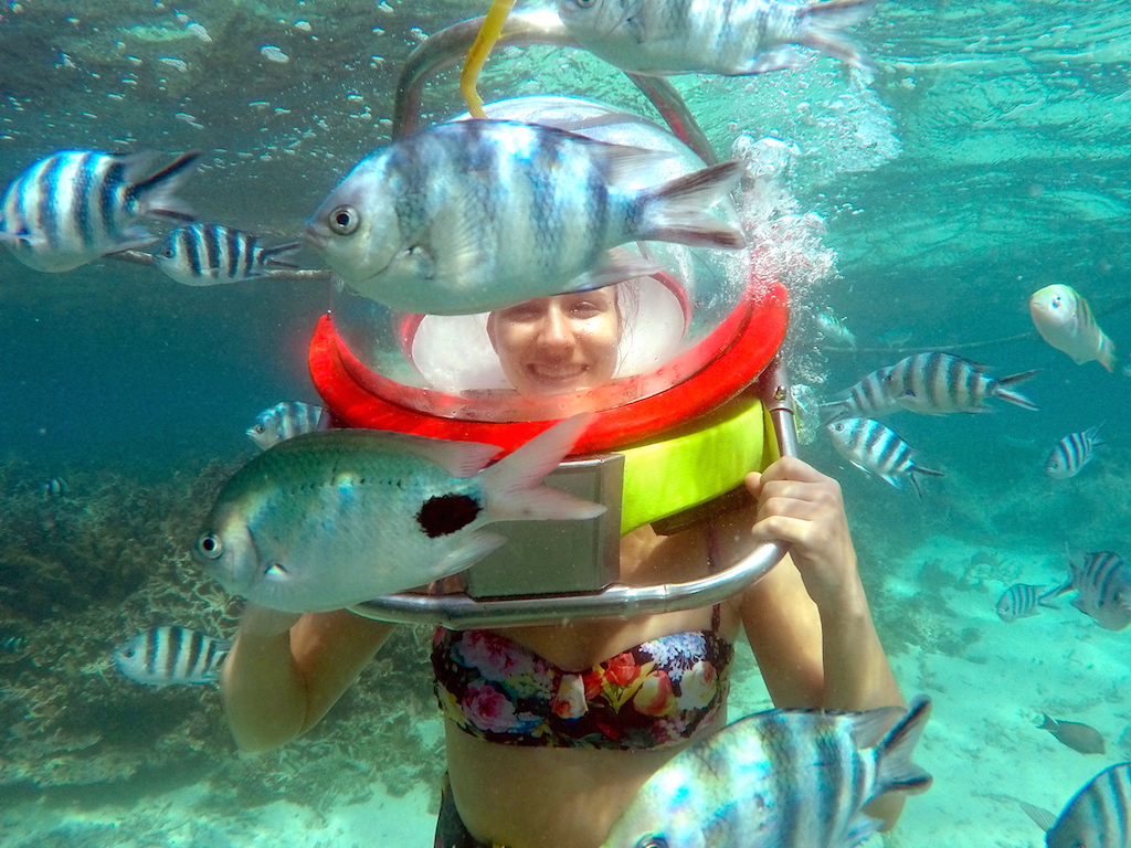 Underwater sea walk in Belle Mare