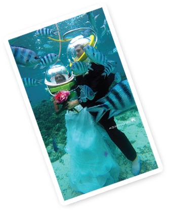 Underwater wedding proposal photos